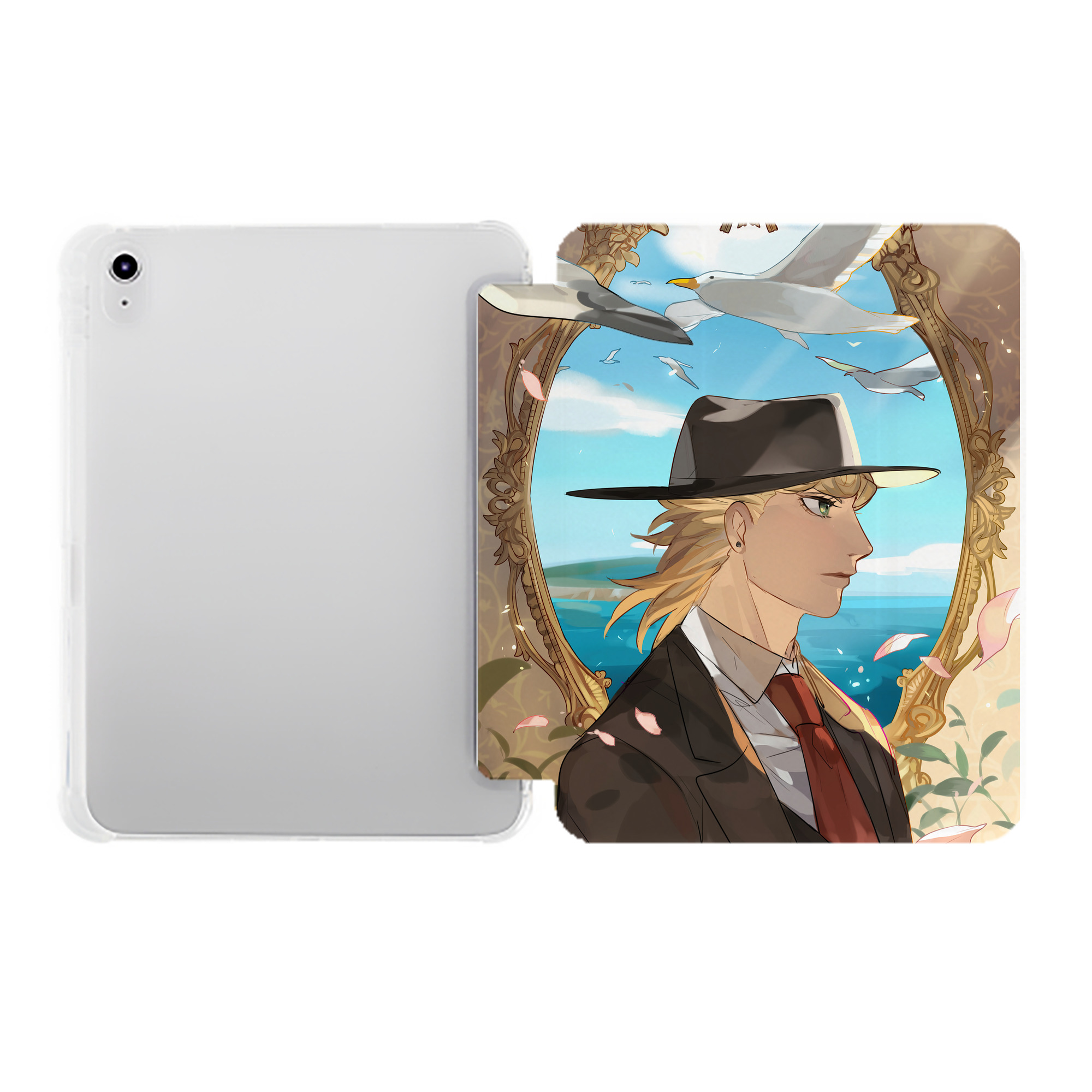 （画像用） ジョジョの奇妙な冒険 JoJo's Bizarre Adventure IPad ケース ペン収納付き 三つ折りスタンド PUレザー×シリコン 対応機種9.5/10.5/10.9インチ
